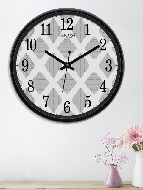 

RANDOM White & Grey Round Printed 30 cm Analogue Wall Clock