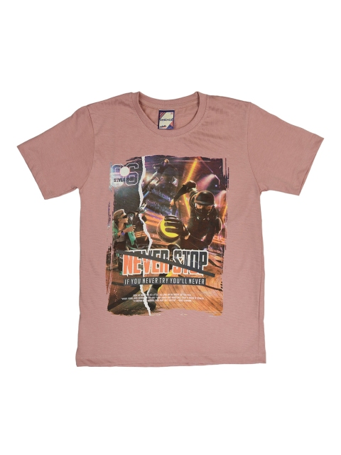 

ORANGE PUMPKKIN Boys Rose Printed Round Neck T-shirt