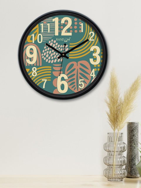 

RANDOM Teal & Cream-Coloured Round Printed Analogue Wall Clock