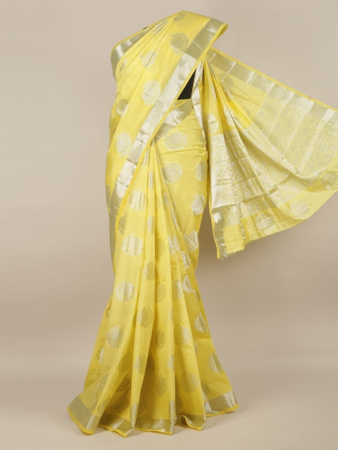

Pothys Yellow Woven Design Jute Silk Saree