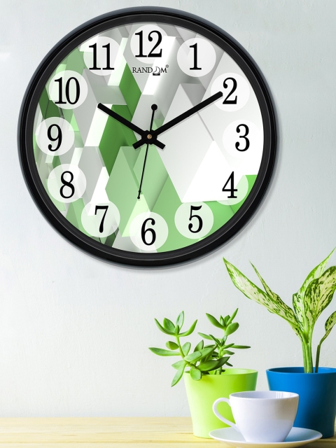 

RANDOM White & Green Round Printed Analogue Wall Clock