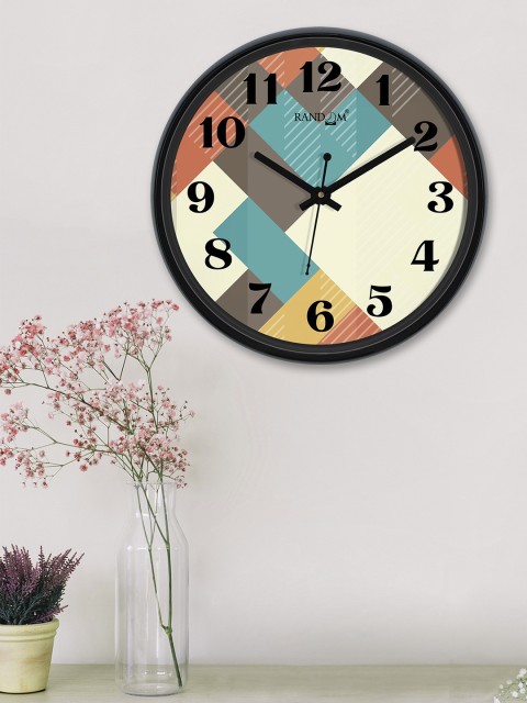 

RANDOM Multicoloured Round Colourblocked Analogue Wall Clock, Multi