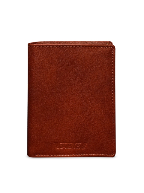 

ABYS Men Brown Solid Leather Two Fold Wallet