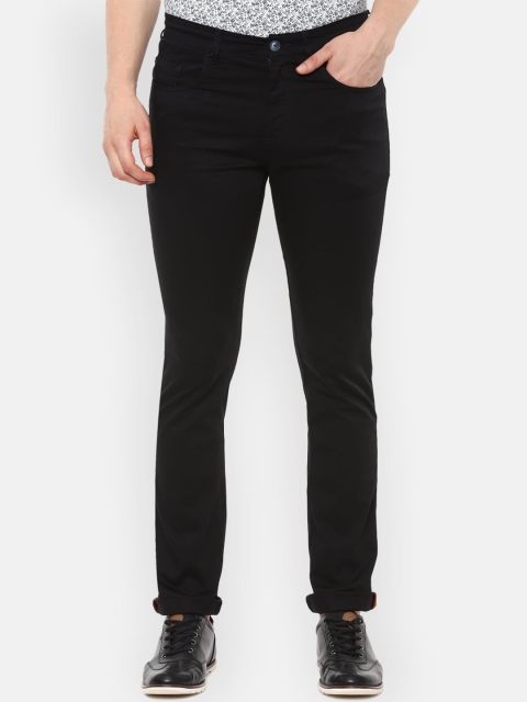 

V Dot Men Black Slim Fit Solid Regular Trousers