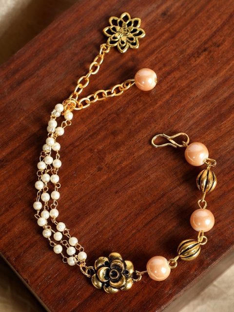 

ANIKAS CREATION Gold-Plated Handcrafted Link Bracelet
