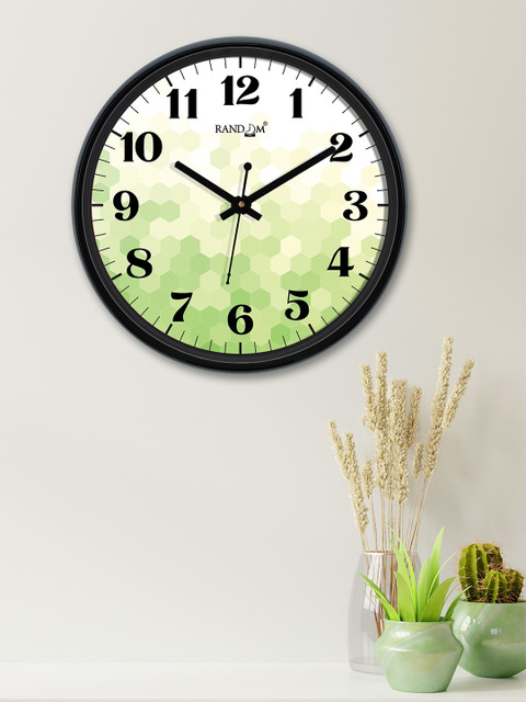 

RANDOM White & Green Round Printed Analogue Wall Clock