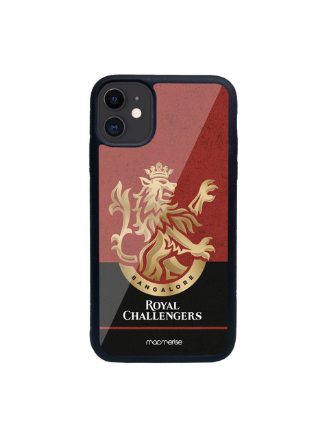 

macmerise Black & Red RCB Color Block Printed iPhone 11 Back Case