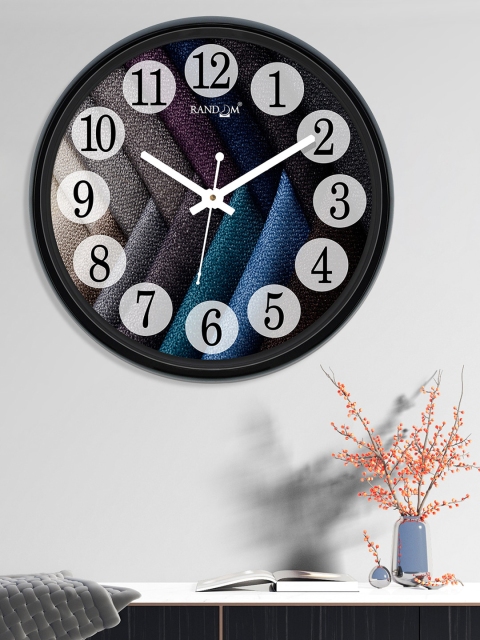 

RANDOM Black & Blue Round Printed Analogue Wall Clock