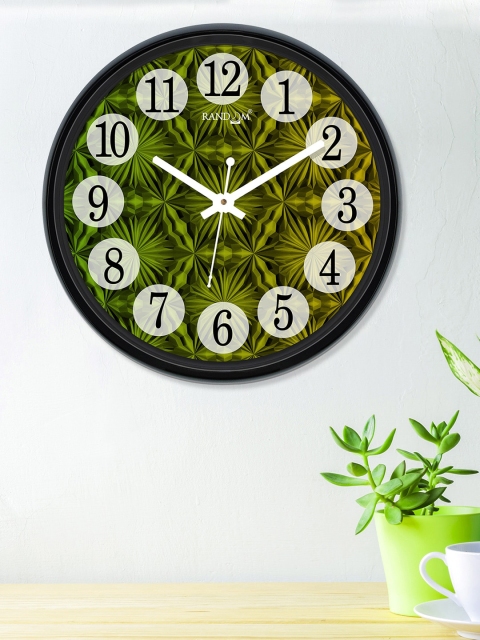 

RANDOM Olive Green & White Round Printed Analogue Wall Clock