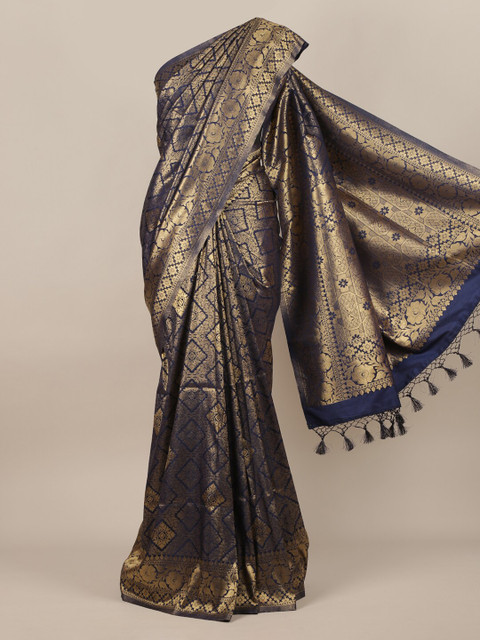 

Pothys Navy Blue Pure Silk Woven Design Banarasi Saree