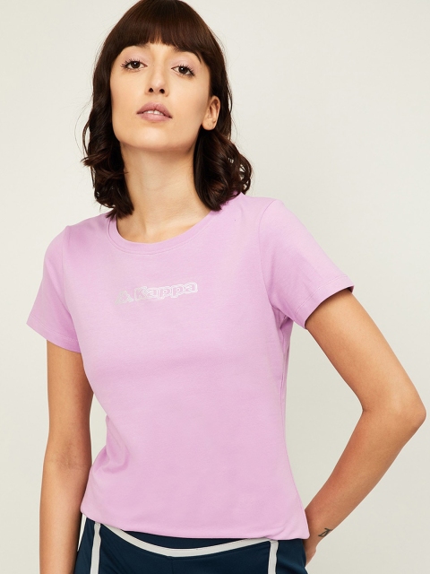 

Kappa Women Lavender Solid Round Neck T-shirt