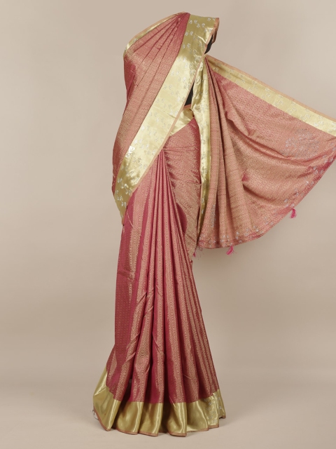 

Pothys Pink & Gold-Coloured Jute Silk Woven Design Saree