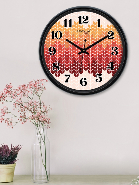 

RANDOM Orange & Maroon Round Printed 30 cm Analogue Wall Clock