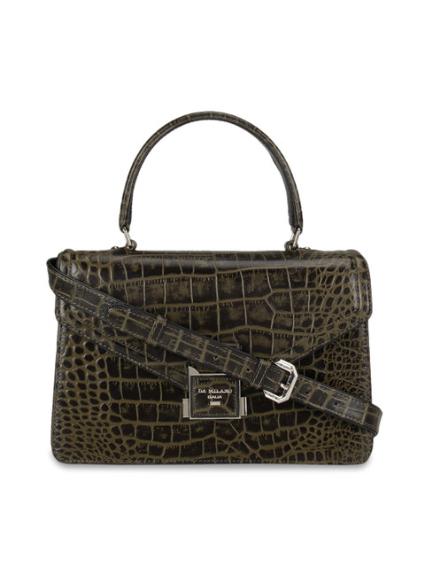 

Da Milano Green Textured Leather Satchel