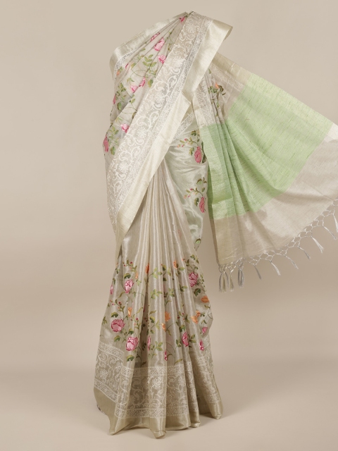 

Pothys Cream-Coloured Printed Pure Cotton Saree