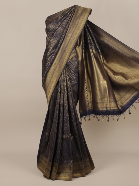 

Pothys Navy Blue Pure Silk Woven Design Banarasi Saree