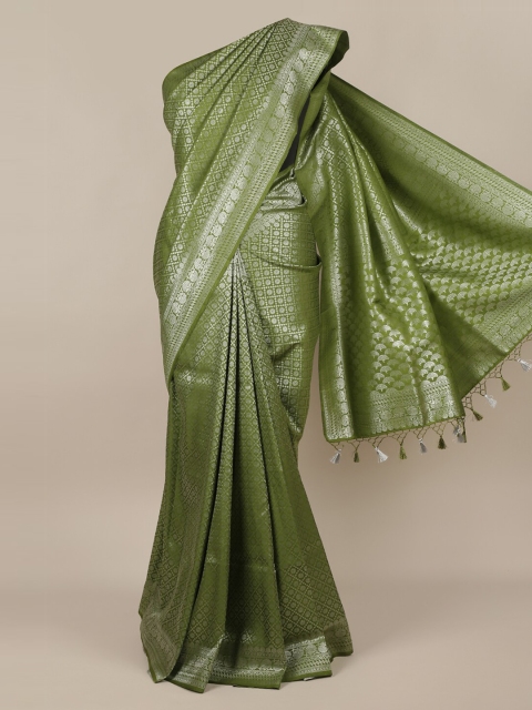 

Pothys Green Pure Silk Woven Design Banarasi Saree