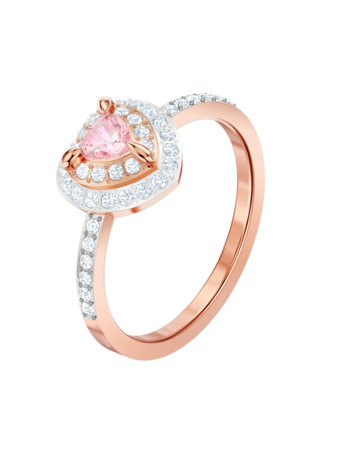 

SWAROVSKI Rose Gold-Plated Pink & White Crystal-Studded Finger Ring