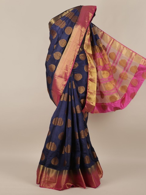 

Pothys Navy Blue Woven Design Jute Silk Saree