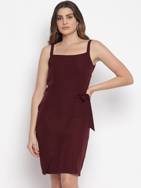 

Capybara Women Maroon Solid Sheath Dress