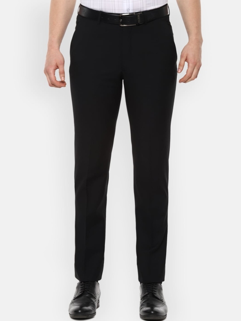 

Luxure by Louis Philippe Men Black Slim Fit Solid Formal Trousers