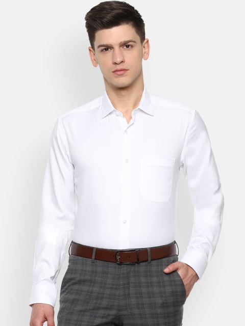 

Louis Philippe Men White Self Design Casual Shirt