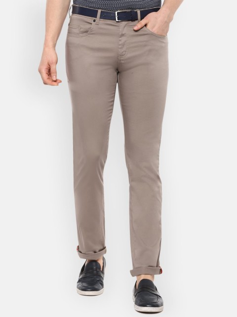 

V Dot Men Beige Slim Fit Solid Regular Trousers