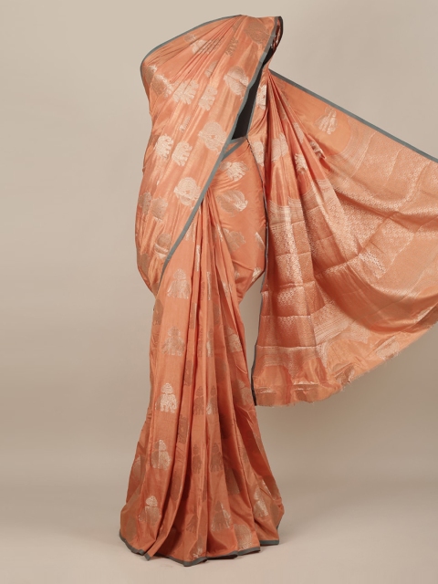 

Pothys Orange Woven Design Jute Silk Saree