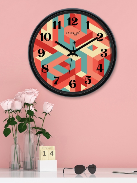 

RANDOM Brown & Teal Round Printed Analogue Wall Clock