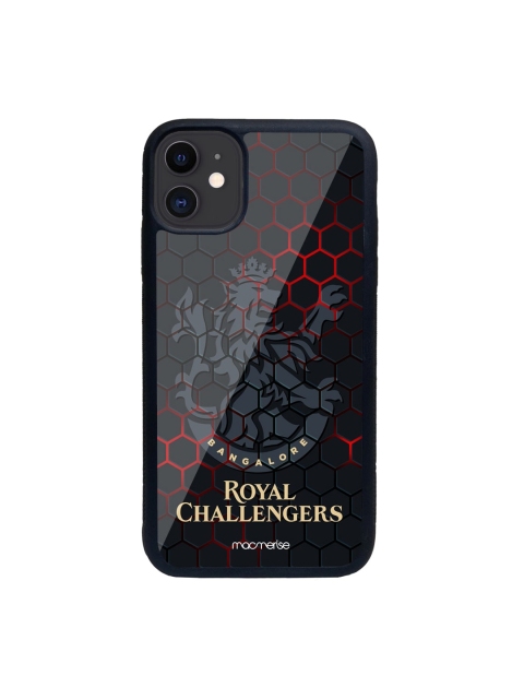 

macmerise Black & Red RCB Hex Pattern iPhone 11 Back Case
