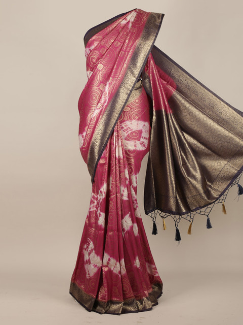 

Pothys Magenta & Brown Jute Silk Woven Design Saree With Tasseled Pallu