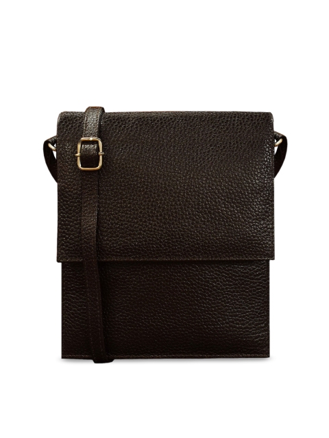 

ABYS Unisex Coffee Brown Textured Messenger Bag