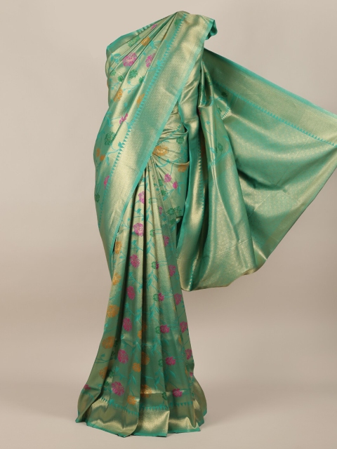 

Pothys Green Pure Silk Woven Design Banarasi Saree