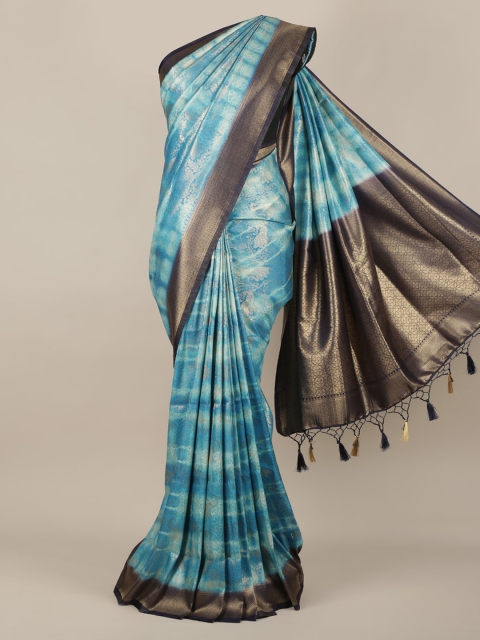 

Pothys Blue Woven Design Jute Silk Saree