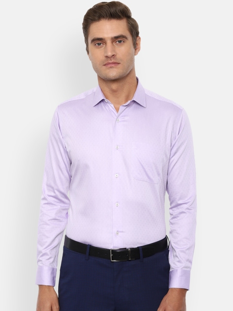 

Van Heusen Men Lavender Regular Fit Self Design Cotton Formal Shirt