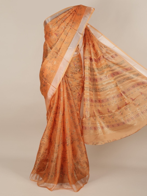 

Pothys Orange Woven Design Tissue Saree