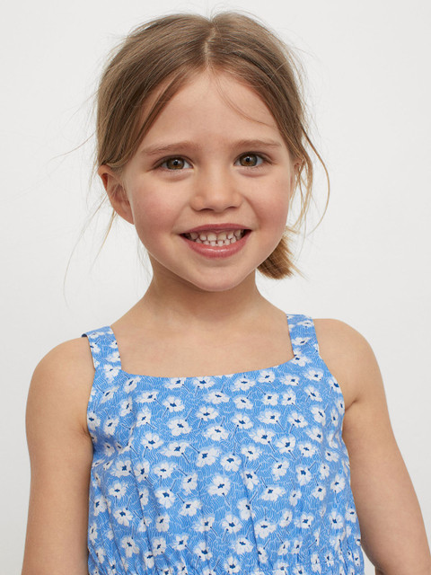 

H&M Girls Blue & White Floral Printed 2-Piece Cotton Set