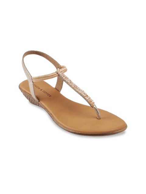 

LEMON & PEPPER Women Beige Embellished Wedges