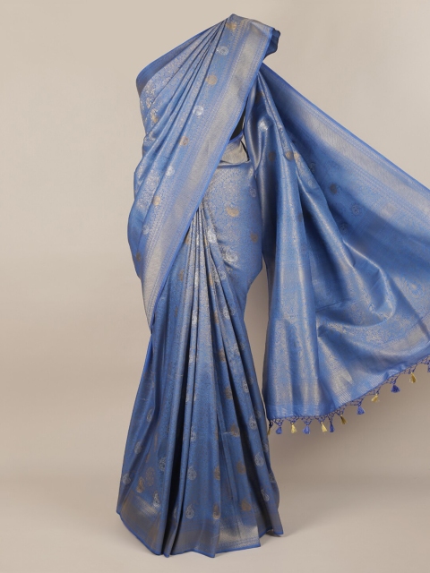 

Pothys Blue Pure Silk Woven Design Banarasi Saree