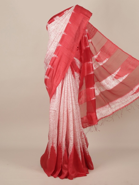 

Pothys Off-White Printed Pure Silk Saree