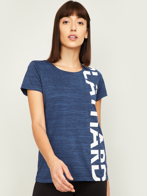 

Kappa Women Navy Blue Printed Round Neck T-shirt