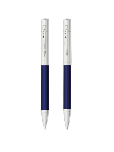 

Cross Set Of 2 Blue & Silver-Toned Greenwich Blue B/P PCL Ball Pen With Gift Box