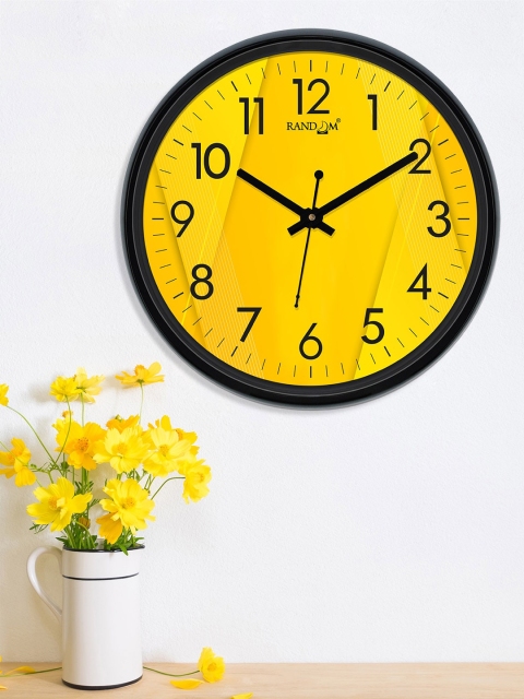 

RANDOM Yellow Round Printed Analogue Wall Clock