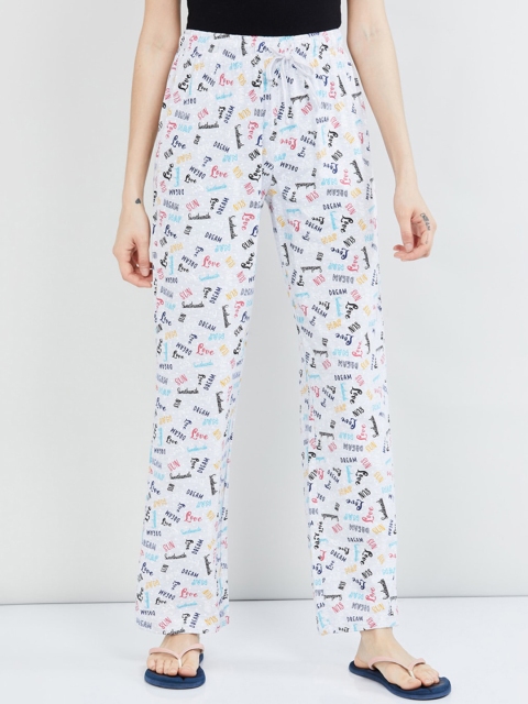 

max Women Grey Melange Printed Lounge Pants