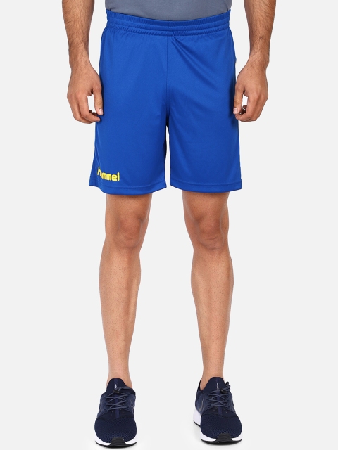 

hummel Men Blue Solid Regular Fit Sports Shorts