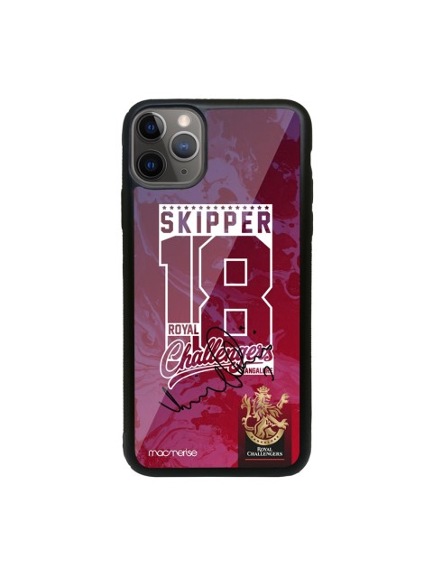 

macmerise Burgundy & White Skipper 18 Glass iPhone 11 Pro Max Phone Case