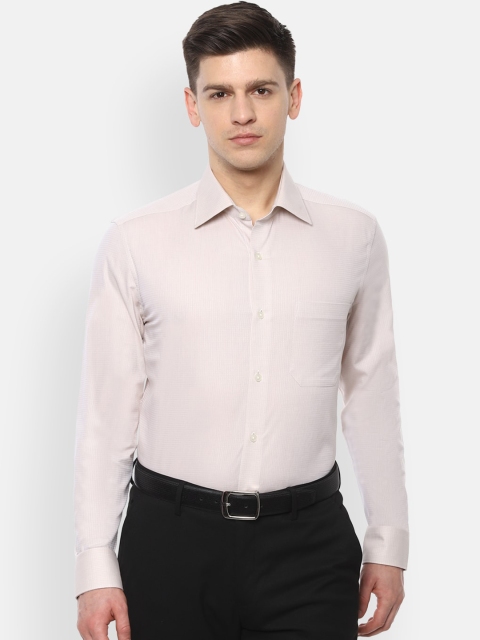 

Louis Philippe Men Beige Regular Fit Striped Cotton Formal Shirt