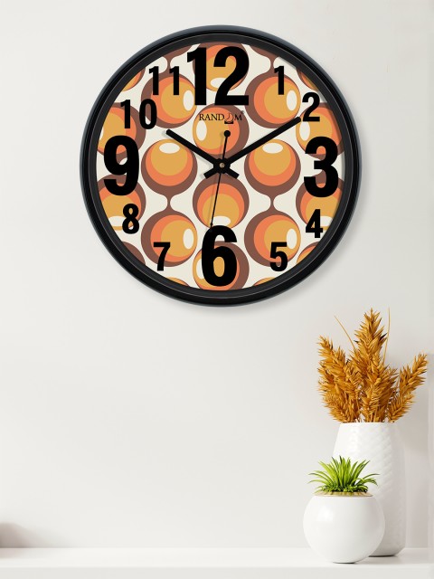 

RANDOM Brown & White Round Printed Analogue Wall Clock