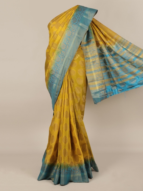 

Pothys Mustard Woven Design Jute Silk Saree