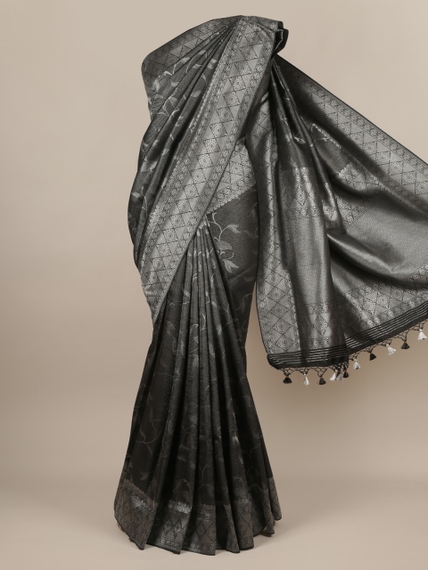

Pothys Black Pure Silk Woven Design Banarasi Saree